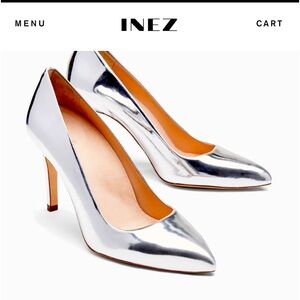 Elegant Silver INEZ Stiletto Heels with Pointed Toe